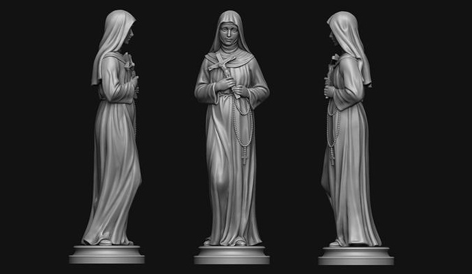 st rita statue saint bible jésus christ dieu traverser crucifix catholique religieux religion marie portrait saint bijoux cnc art sculptures 3d print model - Mito3D