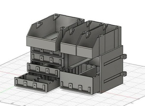 pilha mestre pró armazenamento recipiente bin legal pesado dever pla impressão bocal extrusora eletrônicos pequeno partes ferramenta cola modular parede montado casa 3d print model - Mito3D