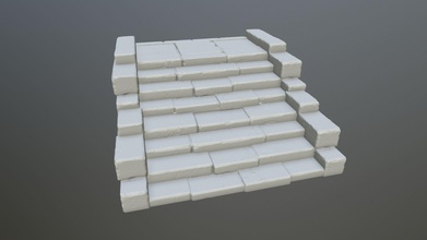 stair 2 set of stairs print ladder steps stairway staircase stone old games toys game accessories 3d print model - Mito3D