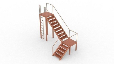 escalier 3d modèle acier étape outil soudure modèles maison pousse œuvres solides conception 3d print model - Mito3D