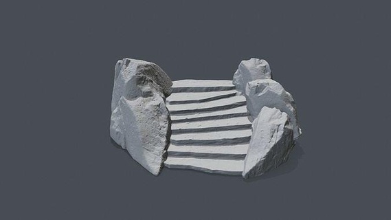 stair rock print angel ruin statue base printing pressure pressing printed house 3d print model - Mito3D