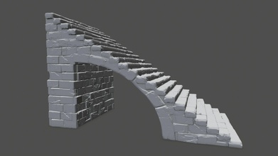 stairs steps ladder starcase stairway stone old rock rocks cliff mount mountain moss mosy snow sand desert forest games toys game accessories 3d print model - Mito3D
