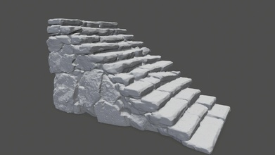 stairs 1 stone wall steps ladder starcase stairway old rock rocks cliff mount mountain moss mosy snow sand desert forest games toys game accessories 3d print model - Mito3D