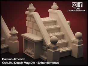 stairs board games cthulhu death die or gloomhaven game tabletop boardgame miniature wargame escenery gloom haven rpg toys 3d print model - Mito3D