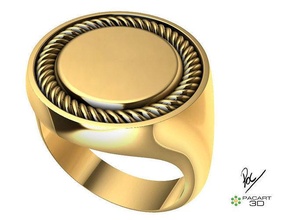 carimbo anel homens reserva stl obj gravação joalheria imprimível platina prata esterlina ouro prototipagem branco brilhante moda argolas 3d print model - Mito3D