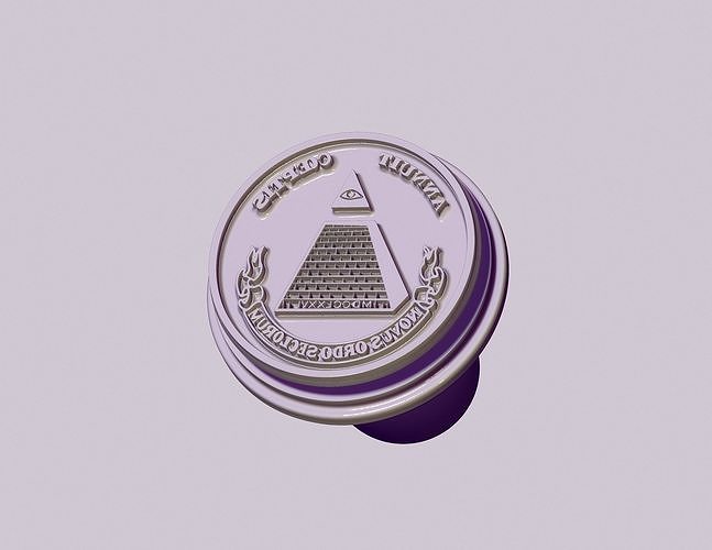 timbre joint maçonnique symboles pyramide illuminati statuette figurine sculpture impression jeux jouets 3D print model - Mito3D