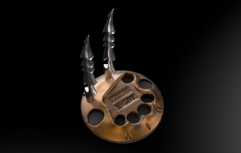 estante soporte depredador máscara cuchillas base disco extraterrestre película juegos juguetes biomasa moda 3d print model - Mito3D