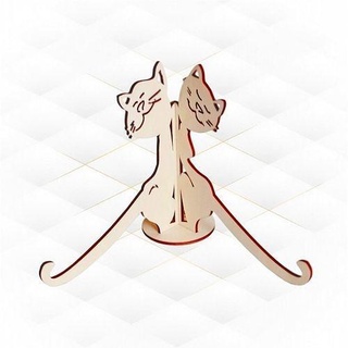stand holder cats silhouette ready laser cut design plate picture cutting pattern svg engraving template gift glowforge puzzles vector hobby diy 3d print model - Mito3D