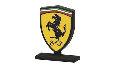 ficar pé logotipo ferrari carro corrida esporte velozes italiano itália fórmula 1 super upcrid decoração gadget arte sinais logotipos 3d print model - Mito3D