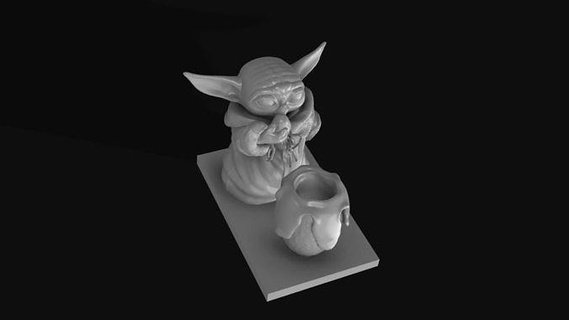 ayakta durmak dolma kalem bebek Yoda heykel Sanat oyunlar oyuncaklar 3d print model - Mito3D