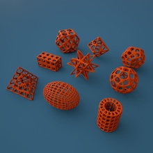 standard geometrico primitivi 2 geometria scifi scienza poliedro cubo cono sfera forma matematica futurismo astratto serie arte matematico 3d print model - Mito3D