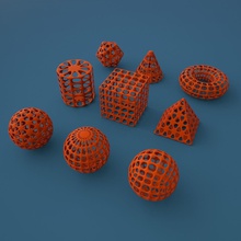 padrão geométrico primitivos geometria scifi ciência poliedro cubo cone esfera matemática futurismo resumo serie arte matemático decoração 3d print model - Mito3D