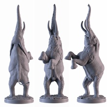 standing elephant animal nature mammal african safari statue sculpture africa miniature collection 3dprinter printable art decor gold silver resin sculptures 3d print model - Mito3D
