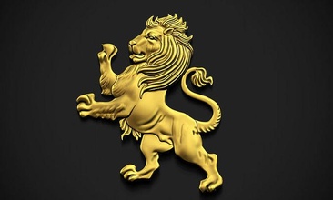 ayakta aslan Rahatlama hayvan kaplan vahşi kral madeni para bas memeli Judah orman pençe Sanat heykeller 3d print model - Mito3D