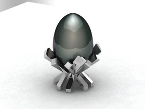 stand art under egg oceanic behind territory geometric abstract futuristic sculptures 3d print model - Mito3D