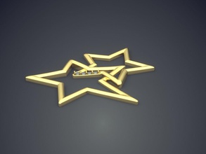 en forme d'étoile dainty or pendentif diamant bijoux joyau de l'anneau les anneaux mariage l'engagement le brillant cad gem platine imprimable d'argent détail la conception pendentifs 3d print model - Mito3D