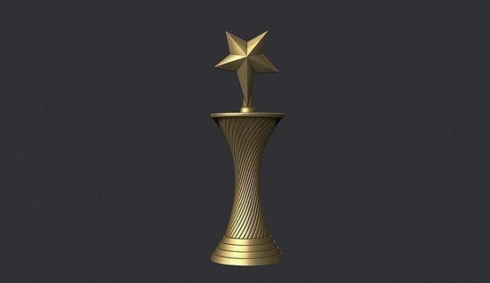 star ödül 4 ganimet Fincan heykel madalya altın metal spor kadeh kazanan zafer tören şampiyonluk kazanmak şampiyon Futbol Sanat işaretler logolar 3d print model - Mito3D