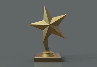 star award trophy prize cup sculpture medal gold metal reward sport goblet winner victory triumph ceremony championship win champion house accessories 3d print model - Mito3D