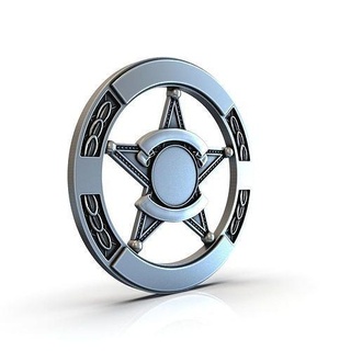 étoile badge modèle impression argent art ruban stuc dépenses cnc roue sculpté chrome fronton pièces monnaie badges 3d print model - Mito3D