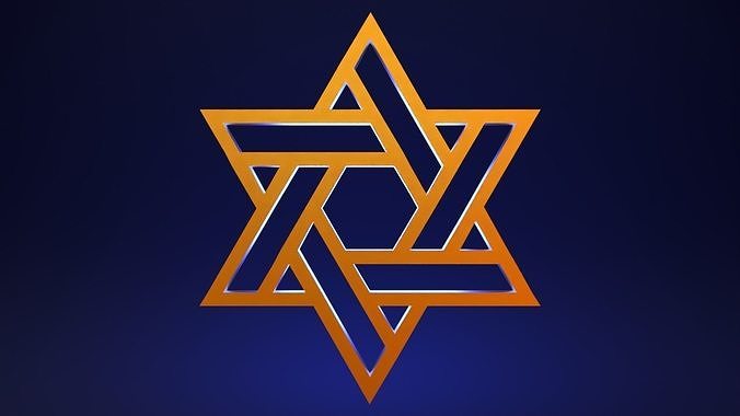 étoile David forme signe symbole abstrait hexagone judaïsme religion Jérusalem Israël hexagramme synagogue bijoux médaillon conceptuel bouclier Salomon art panneaux logos 3D print model - Mito3D