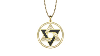 star of david diamonds enamel gold silver printable gem brilliant jewelry religion traditional pendants gift happy fashion beauty 3d print model - Mito3D