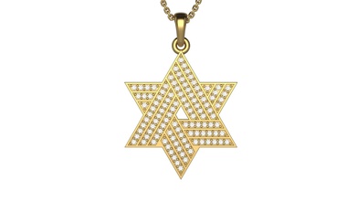 star david pendant gold silver printable gem brilliant jewelry religion traditional pendants gift happy fashion beauty 3d print model - Mito3D