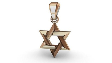 star of david kolye takı elmas mücevher kudüs nişan platin düğün safir ametist zümrüt değerli taş taşlı kristal 3d print model - Mito3D