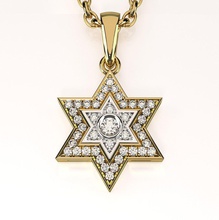 star david pendant gemstones 002 jewelry magen necklace model 3d printable gold gemstone round stl pendants 3d print model - Mito3D
