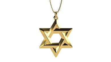 star david v1 jewelry gold silver necklace pendants yellow white 3d print model - Mito3D
