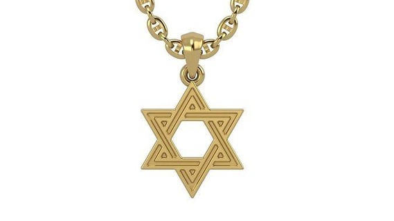 star david v2 gold silver necklace jewelry pendants pendant 3d print model - Mito3D