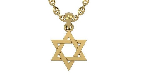star david v4 gold silver necklace jewelry pendants pendant 3d print model - Mito3D