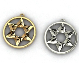 estrela of david hexagrama foca estômago significados símbolo religioso mágico século israel judaico joalheria pingentes 3d print model - Mito3D