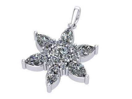 star diamond pendant diamod golden silve jewelry pendants 3d print model - Mito3D