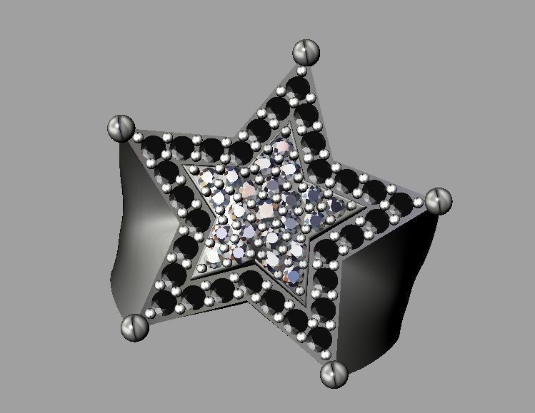 star diamond ring jewelry diamondring gold silver jewellery 3dprint printable rings 3D print model - Mito3D