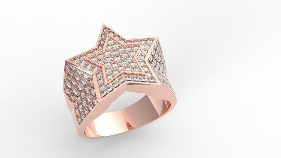 star diamond ring v5 gold silver bracelet jewel jewelry earring luxury design printable pendant necklace rings 3d print model - Mito3D