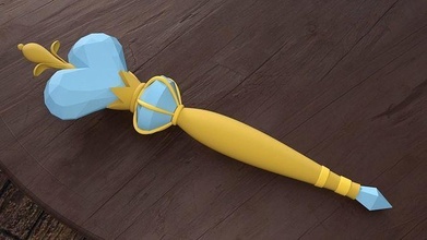 star forces evil wands -- queen moon cartoon 3dprint prop cosplay model game toys magic wand butterfly games 3d print model - Mito3D