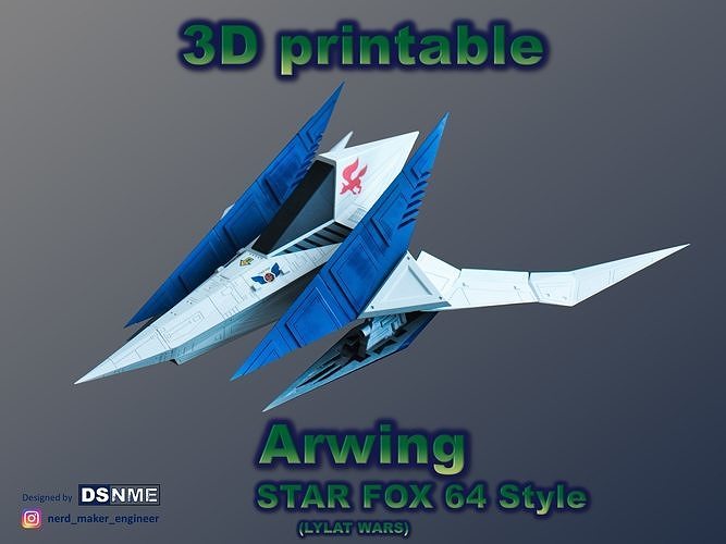 star fox 64 - lylat wars arwing mccloud falco slippy peppy n64 nintendo games gaming amiibo flying space corneria starfox barrelroll spaceship fighter toys 3D print model - Mito3D