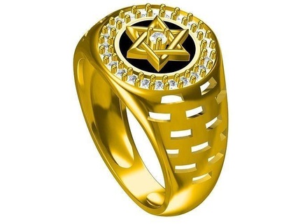 stella uomo ring 01 squillare gioielleria anelli oro stampabile diamante argento gioiello nozze Fidanzamento gemma brillante platino sterlina moda 3d print model - Mito3D