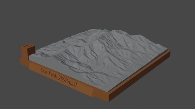 estrella pico montaña paisaje volcán terreno ambiente naturaleza fotogrametría elevación dem Ciencias 3d print model - Mito3D