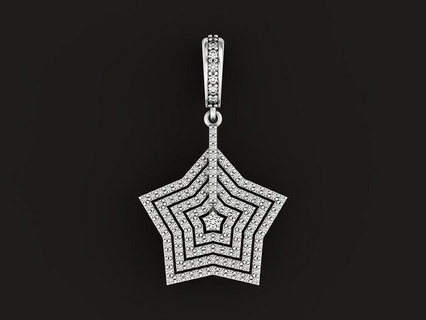 étoile pendentif diamants 437 rock star cristal embelli laissez tomber Swarowski collection élégant ancien mariage métal diamant bijoux 3d Créatif conception pendentifs 3d print model - Mito3D