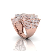 étoile bague anneaux solitaire sterling imprimable diamant platine brillant mariage engagement bijou bijoux argent blanc or chrome 3d print model - Mito3D