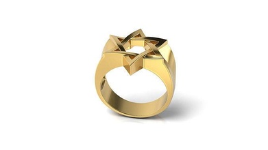Star Ring Gold Silber David Signet Mode Schmuck Ringe 3d print model - Mito3D