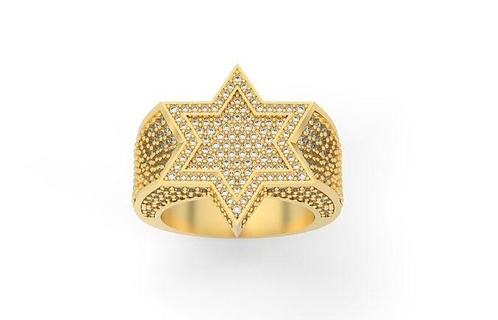 Star Ring Schmuck wertvoll Gold Diamant druckbar leuchtenden Ringe Juwel Silber brillant hell Luxus Platin abstrakt 3d print model - Mito3D