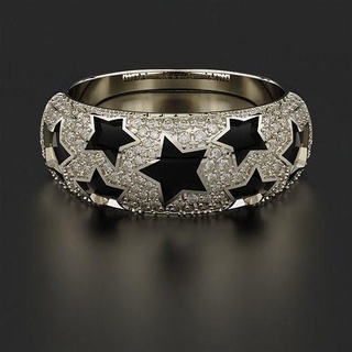 Star Ring Schmuck wertvoll Juwel Platin Silber druckbar brillant Diamant Sterling Gold Engagement Ringe 3d print model - Mito3D