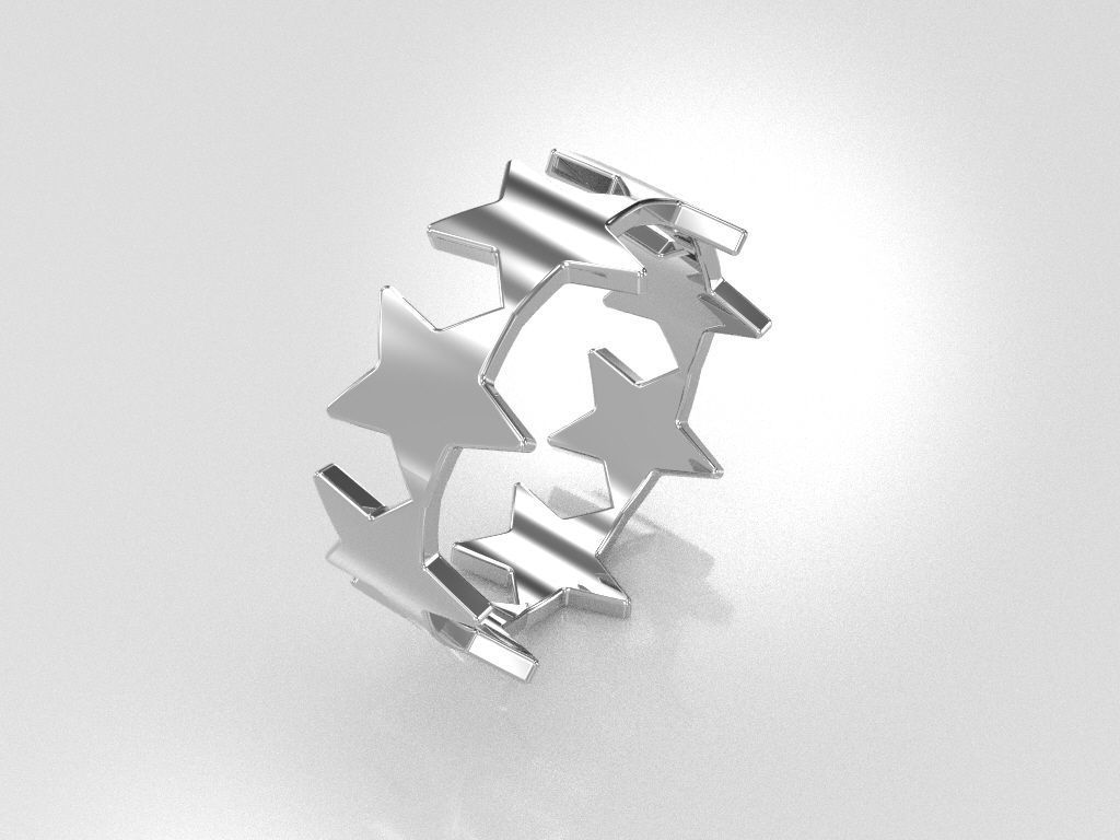 Sterne-ring-2-Modell ring in der Hauptrolle Silber Schmuck Juwel Mode-ring Diamant-ring gold navigation Weihnachten winter konzeptionelle cruising Ringe 3D print model - Mito3D