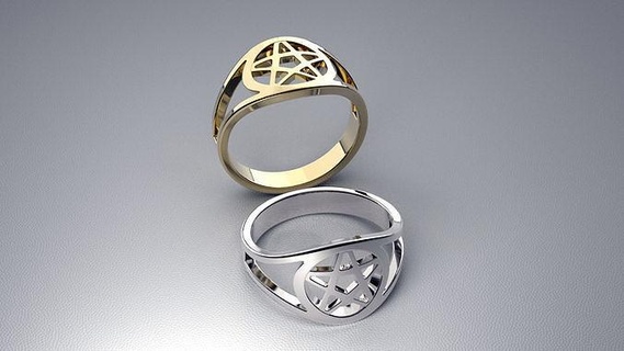 estrella anillo hombres sencillez rinoceronte estereolitografía oro joyero venta plata madera símbolo joyería joya anillos 3d print model - Mito3D