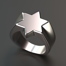 Sterne-ring-printable-Modell Schmuck ring Stern Silber kostbar bedruckbar ist Ringe 3d print model - Mito3D