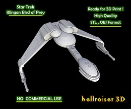 étoile randonnée klingon oiseau of proie 3d imprimable modèle vaisseau spatial espace navire sci classe impression loisir guerres scifi science fiction célèbre futur jeux jouets 3d print model - Mito3D