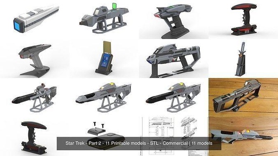 star yürüyüş Bölüm 2 11 yazdırılabilir modeller stl ticari oyuncak kendin yap tabanca Kostüm oyunu video oyun fazer yıldız filosu tüfek Lazer keşif Spock karanlık ötesinde tip oyunlar oyuncaklar 3d print model - Mito3D