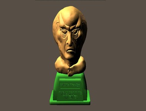 star trek balok puppet lifesize head bust base corbomite tos alien art sculptures 3d print model - Mito3D